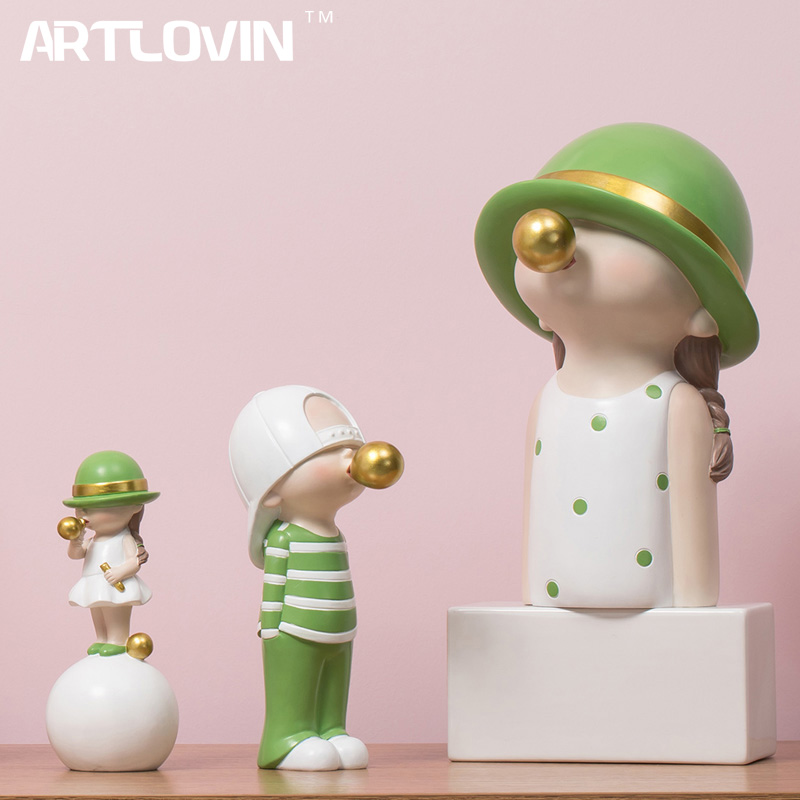 Home Decor Y2K - ARTLOVIN Figurki postaci w stylu skandynawskim