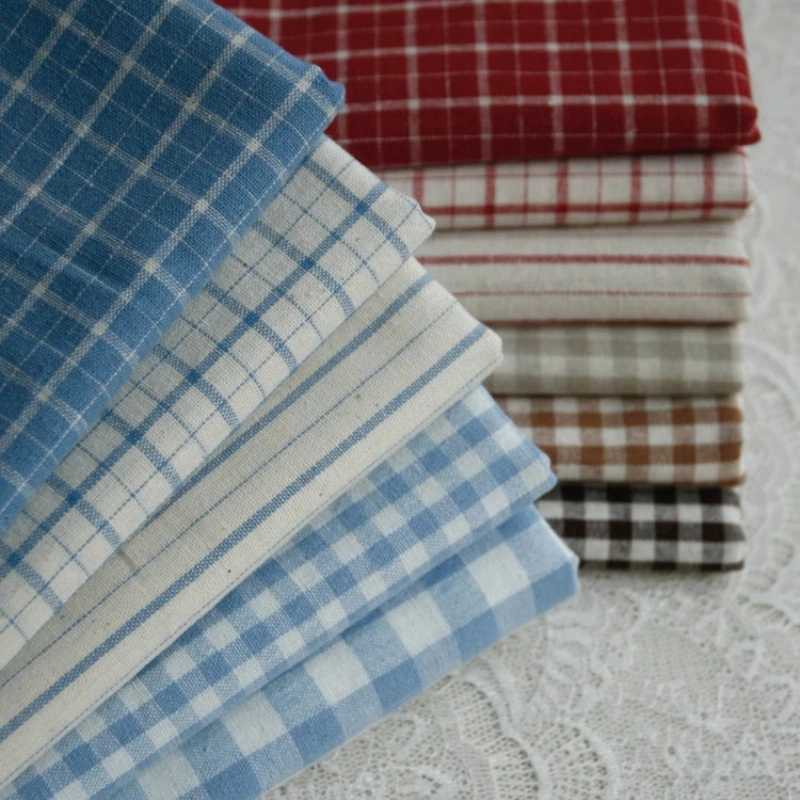 Linen Table Runner - Tkanina lniana w kratę w stylu