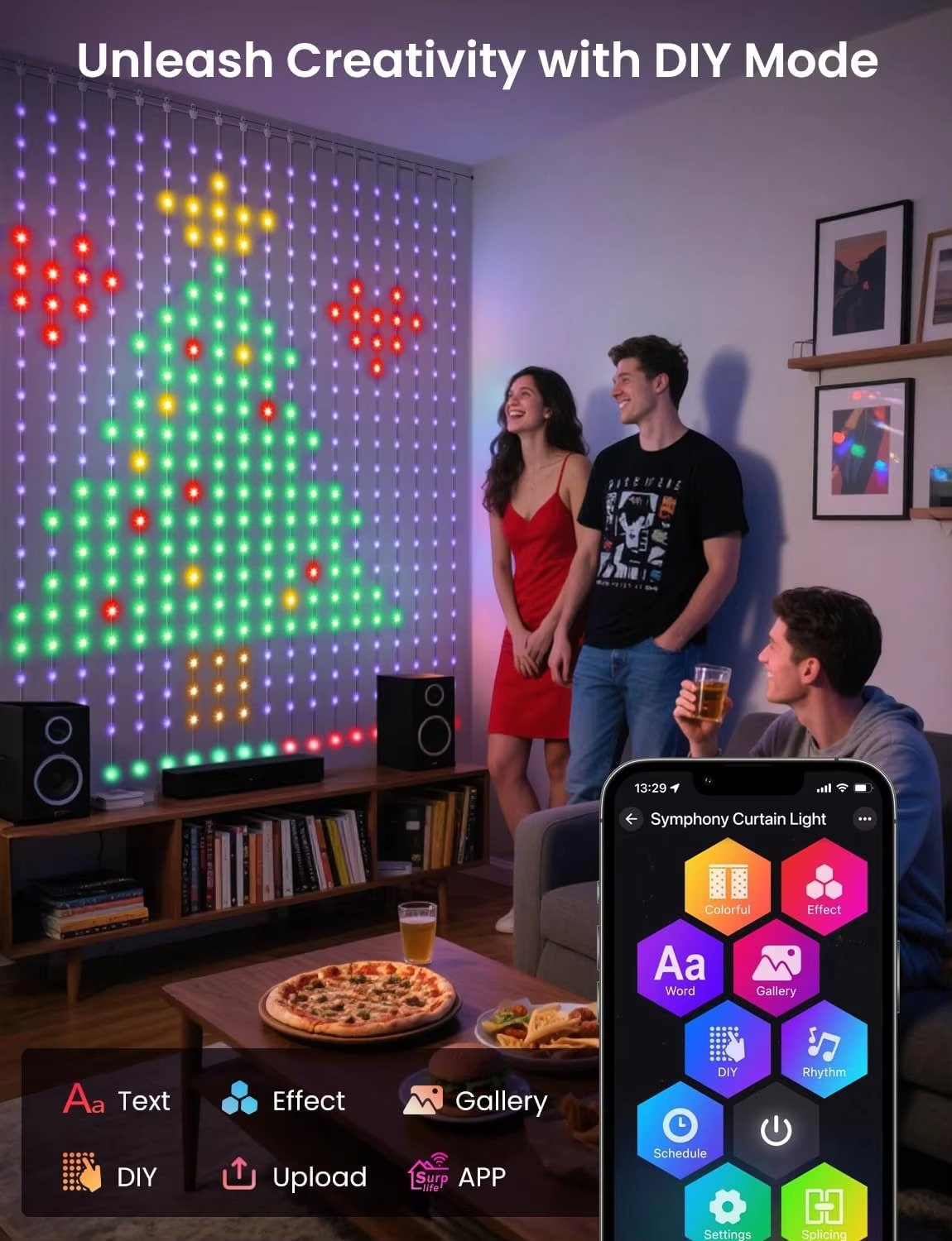 Lampki USB w formie zasłony, 4 – Home Decor Free App recenzja i cena