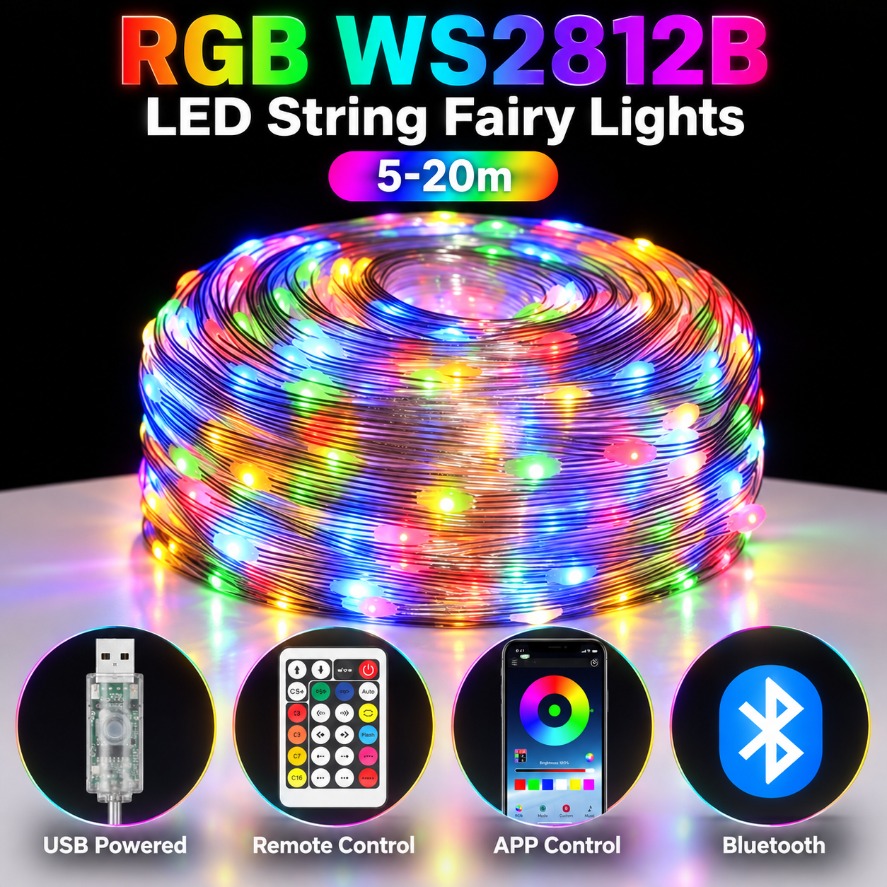 5-20m WS2812B RGB LED Lampki D – Home Decor Free App recenzja i cena