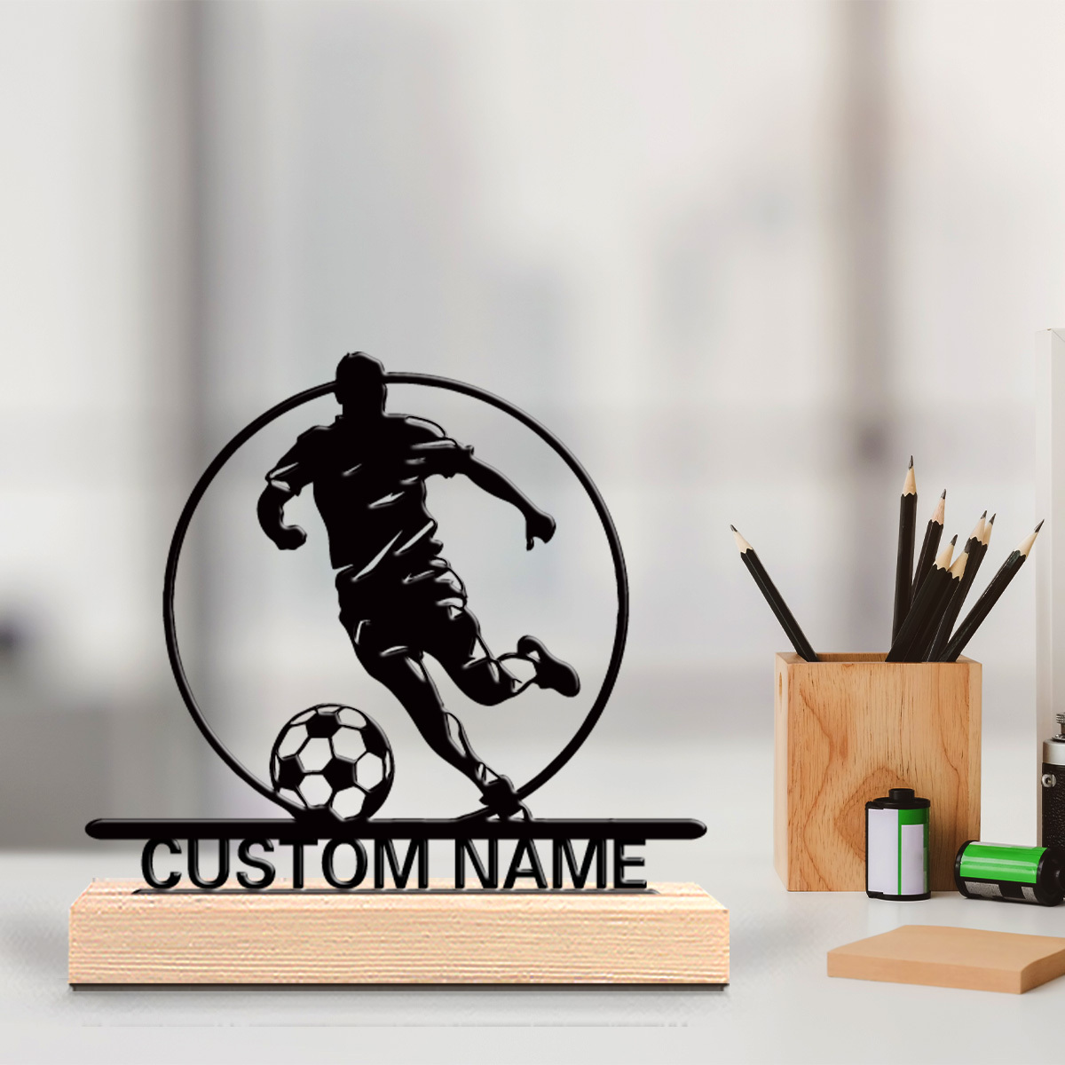 Metalowa statuetka piłkarza z  – Home Decor Theme recenzja i cena