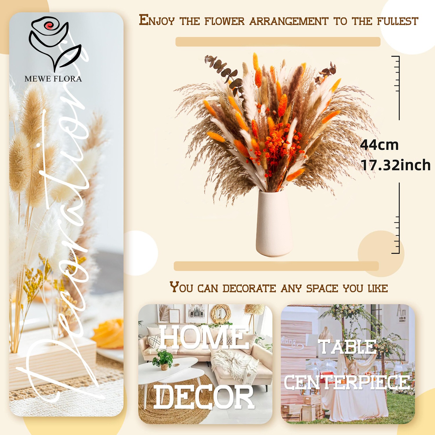 Dried Natural Flowers Pampas B – Pampas Grass Decor recenzja i cena